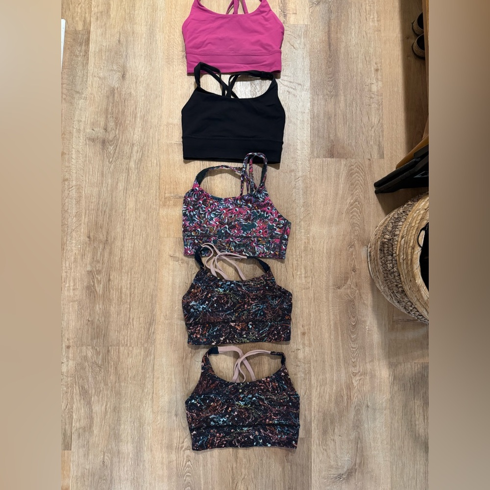 lululemon Energy Longline Bra Medium Support, Lot of 5, Size 4